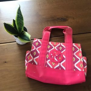 Tory Burch canvas tote - pink/multi color